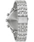 Фото #3 товара Men's Chronograph Classic Stainless Steel Bracelet Watch 42mm