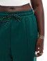 Noisy May Curve wide leg jogger in dark green