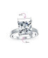 Classic Timeless 3CT AAA CZ Square Brilliant Princess Cut Solitaire Engagement Ring For Women .925 Sterling Silver Plain Band