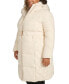 Plus Size Belted Hooded Puffer Coat