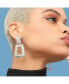 ფოტო #3 პროდუქტის Women's Silver Textured Geometric Drop Earrings
