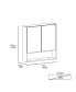 Jaspe Mirror Cabinet, Three Internal Shelves, One Open Shelf, Double Door Cabinet - White