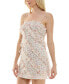 ფოტო #3 პროდუქტის Juniors' Printed Spaghetti-Strap Asymmetric-Ruffle Dress