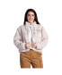 Фото #1 товара Women's Embroidered Dog Patch Snap Button Sherpa Jacket