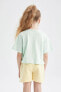 Фото #8 товара Kız Çocuk Relax Fit Dokunmatik Işıklı Crop Kısa Kollu Tişört