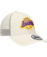 ფოტო #2 პროდუქტის Men's Cream Los Angeles Lakers Rough Edge Logo Trucker 9TWENTY Adjustable Hat