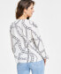 Petite Long-Sleeve Lace-Up Blouse, Created for Macy's
