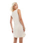 Фото #2 товара Monki super soft boat neck mini dress in off white