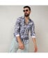 ფოტო #5 პროდუქტის Men's Charcoal Grey & Prussian Blue Marble Foliage Shirt