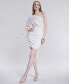 ფოტო #4 პროდუქტის Women's One-Shoulder Ruched Mini Dress