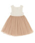 ფოტო #2 პროდუქტის Little Girls One Piece Fit-and-Flare Sleeveless Ribbed and Tulle Dress