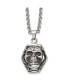 ფოტო #1 პროდუქტის Antiqued and Polished Skull Pendant on a Cable Chain Necklace