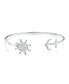 Фото #1 товара Nautical Ocean Vacation Ship Wheel Layering Boat Anchor Bangle Cuff Bracelet For Women Sterling Silver Jewelry