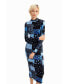 ფოტო #3 პროდუქტის Women's Floral ribbed midi dress