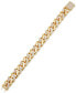 Men's Cubic Zirconia Curb Link Chain Bracelet in 14k Gold-Plated Sterling Silver