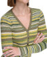 Women's Spacedye Stripe V-Neck Cardigan