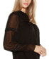 Black Label Women’s Mixed Media Blouson-Sleeve Top