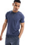 Brave Soul raw edge t-shirt in navy BLAU, XS - 86-91 CM - фото #1