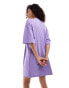 HUGO Red relaxed t-shirt dress in purple Фиолетовый, S - EU 36 - фото #2