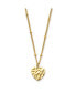 Фото #1 товара Chisel and Hammered Yellow IP-plated Heart 15 inch Curb Chain Necklace