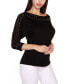 ფოტო #3 პროდუქტის Women's Embellished Dolman with Mesh Inset Top