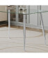 0.32" Tempered Glass Dining Table with Stainless Steel Legs