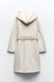 Фото #10 товара Пальто из мягкой ткани с капюшоном ZARA