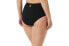 TYR Women's 243086 Solid Black High Waist Bikini Bottom Swimwear Size 6