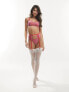 Фото #1 товара ASOS DESIGN Valentines 3 piece soft bra, suspender & thong set in pink glitter hearts