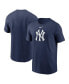 Фото #1 товара Men's Navy New York Yankees Fuse Logo T-Shirt