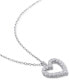 Фото #4 товара Macy's lab-Created Moissanite Heart 18" Pendant Necklace (5/8 ct. t.w.) in Sterling Silver
