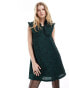 Ghospell oversized collar jacquard mini dress in forest green Зклкный, S - EU 36 - фото #3