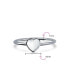 Фото #3 товара Tiny Minimalist Blank Plain Flat Heart Shape Signet Ring For For Women Sterling Silver