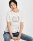 Фото #1 товара Women's Embellished Short-Sleeve Sweater