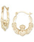 ფოტო #1 პროდუქტის Claddagh Round Hoop Earrings in 14k Gold, 3/8"