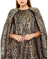 Фото #2 товара Women's High Neck Cape Sleeve Metallic Trapeze Mini Dress