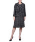 ფოტო #1 პროდუქტის Petite Long Sleeve Tweed Jacket with Dress Set, 2 Piece