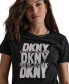 DKNY Women's Glitter Stencil Logo Graphic T-Shirt