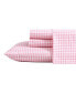 Фото #2 товара Gingham Plaid Cotton Percale 4 Piece Sheet Set, Queen