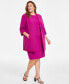 ფოტო #1 პროდუქტის Plus Size 3/4-Sleeve Open-Front Jacket