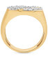 ფოტო #3 პროდუქტის Men's Diamond Diagonal Cluster Ring (1/4 ct. t.w.) in 14k Gold-Plated Sterling Silver