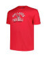 Men's Red Distressed Georgia Bulldogs Big and Tall Football Helmet T-shirt