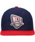 ფოტო #3 პროდუქტის Men's Navy, Red New Jersey Nets Hardwood Classics Team Two-Tone 2.0 Snapback Hat