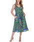 ფოტო #1 პროდუქტის Print Sleeveless Pleated Pocket Midi Dress