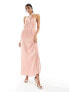 Фото #7 товара Vila Bridesmaid satin twist halterneck maxi dress in rose pink