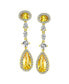 ფოტო #2 პროდუქტის Wedding Canary Yellow AAA Cubic Zirconia Halo Long Pear Solitaire Teardrop CZ Statement Dangle Chandelier Earrings Pageant Bridal Party Gold Plated