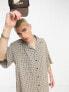 COLLUSION festival skater short sleeve shirt co-ord in stone check