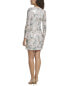 Фото #2 товара Eliza J Printed Sequin Cocktail Dress Women's