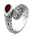 ფოტო #2 პროდუქტის Garnet & Bali Filigree Ring in Sterling Silver, Size 8