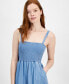 ფოტო #3 პროდუქტის Women's Smocked Chambray Jumpsuit